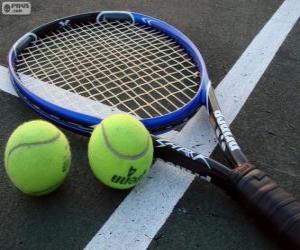 yapboz Raket ve tenis topları